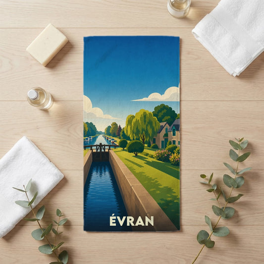 Serviette de bain 30 cm x 60 cm souvenir de Évran