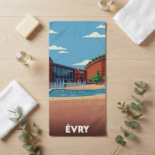 Serviette de bain 30 cm x 60 cm souvenir de Évry
