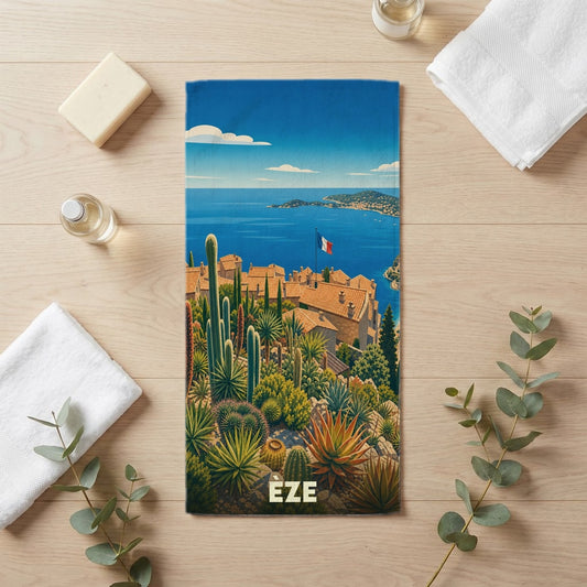 Serviette de bain 30 cm x 60 cm souvenir de Èze