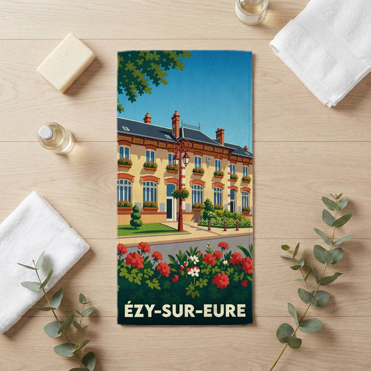 Serviette de bain 30 cm x 60 cm souvenir de Ézy-sur-Eure