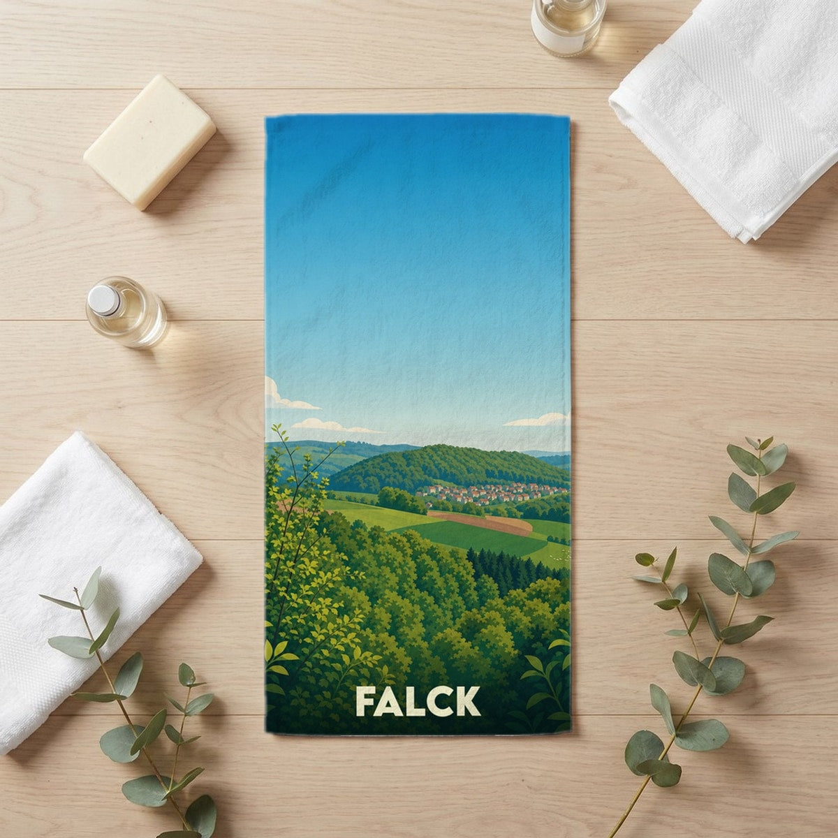 Serviette de bain 30 cm x 60 cm souvenir de Falck