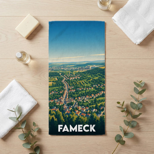 Serviette de bain 30 cm x 60 cm souvenir de Fameck