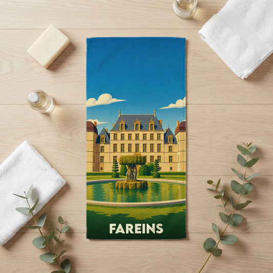 Serviette de bain 30 cm x 60 cm souvenir de Fareins