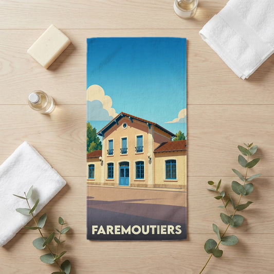 Serviette de bain 30 cm x 60 cm souvenir de Faremoutiers