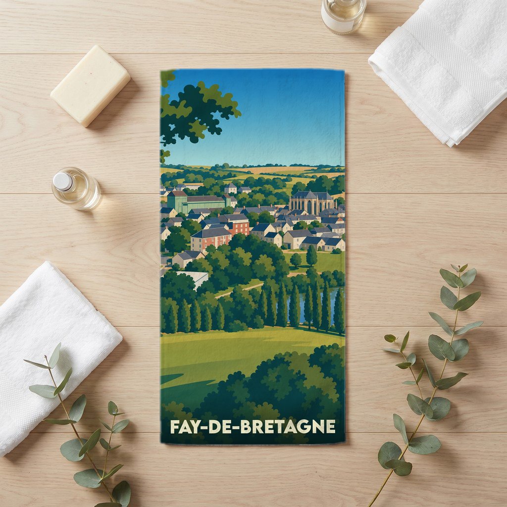 Serviette de bain 30 cm x 60 cm souvenir de Fay-de-Bretagne