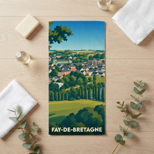 Serviette de bain 30 cm x 60 cm souvenir de Fay-de-Bretagne