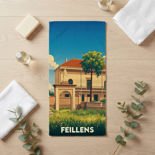 Serviette de bain 30 cm x 60 cm souvenir de Feillens