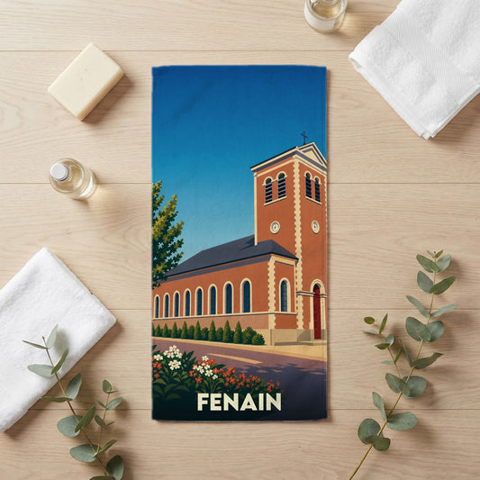 Serviette de bain 30 cm x 60 cm souvenir de Fenain
