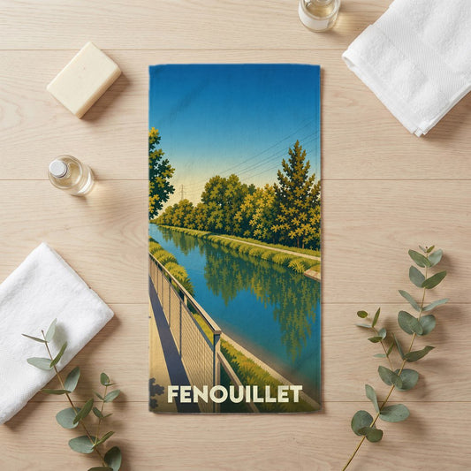 Serviette de bain 30 cm x 60 cm souvenir de Fenouillet