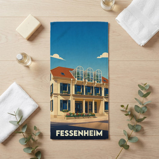 Serviette de bain 30 cm x 60 cm souvenir de Fessenheim