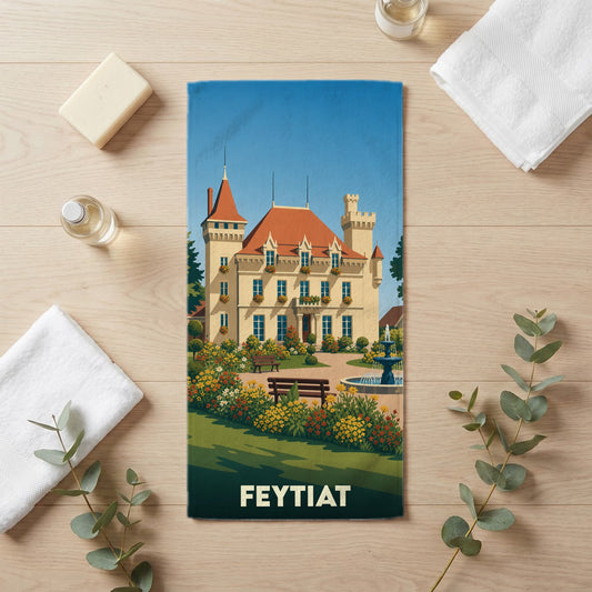 Serviette de bain 30 cm x 60 cm souvenir de Feytiat