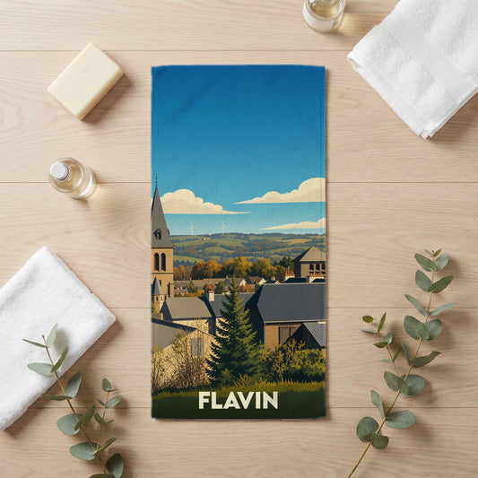 Serviette de bain 30 cm x 60 cm souvenir de Flavin