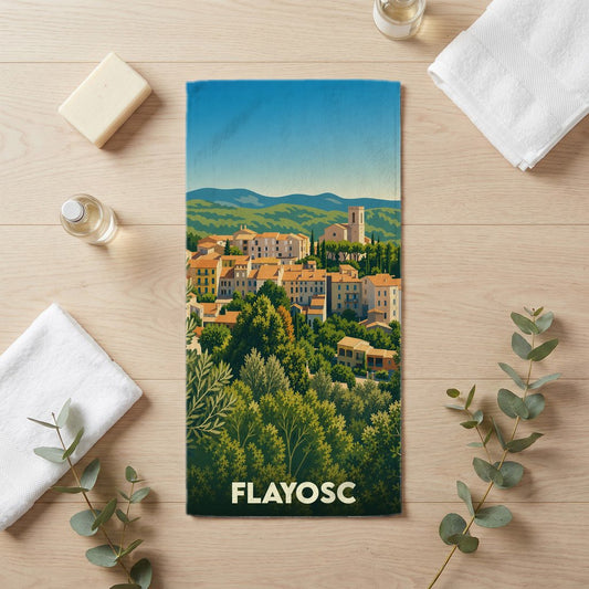 Serviette de bain 30 cm x 60 cm souvenir de Flayosc