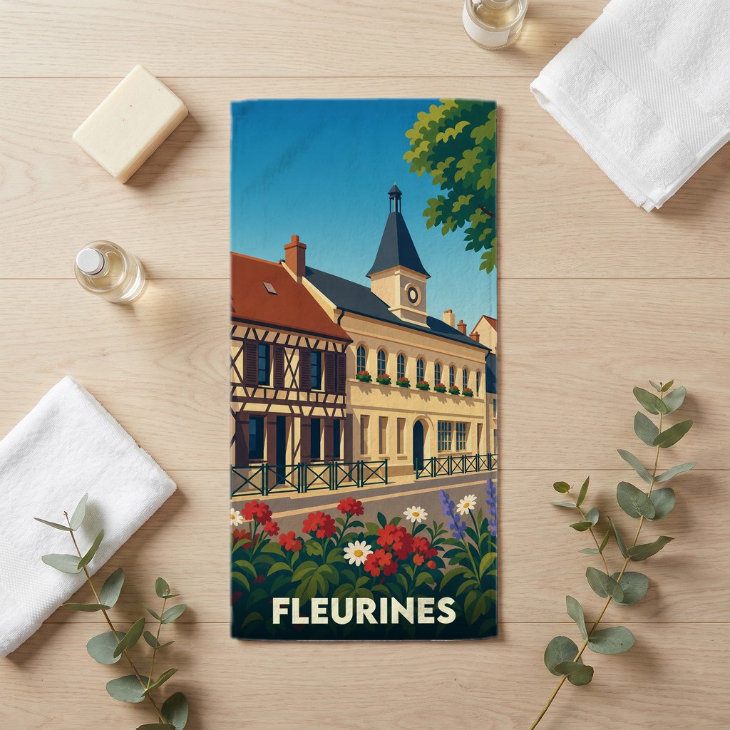 Serviette de bain 30 cm x 60 cm souvenir de Fleurines