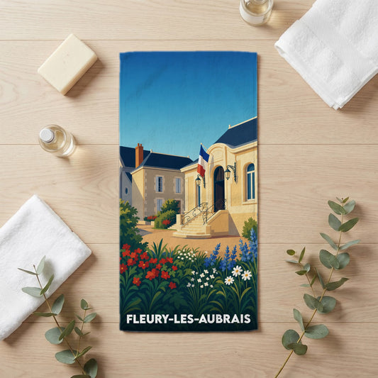 Serviette de bain 30 cm x 60 cm souvenir de Fleury-les-Aubrais