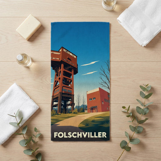 Serviette de bain 30 cm x 60 cm souvenir de Folschviller