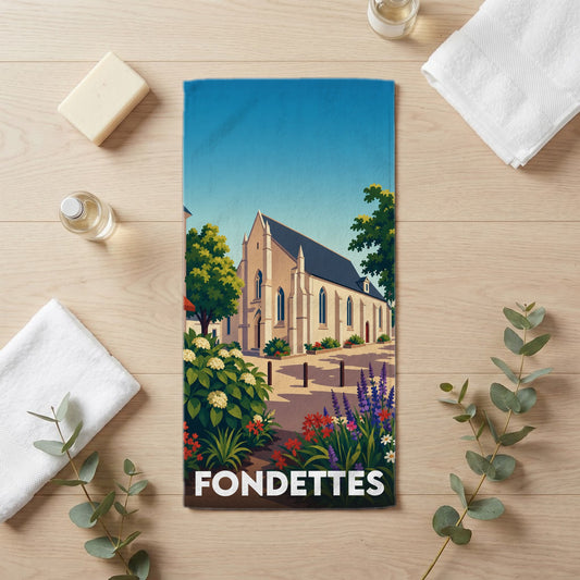 Serviette de bain 30 cm x 60 cm souvenir de Fondettes