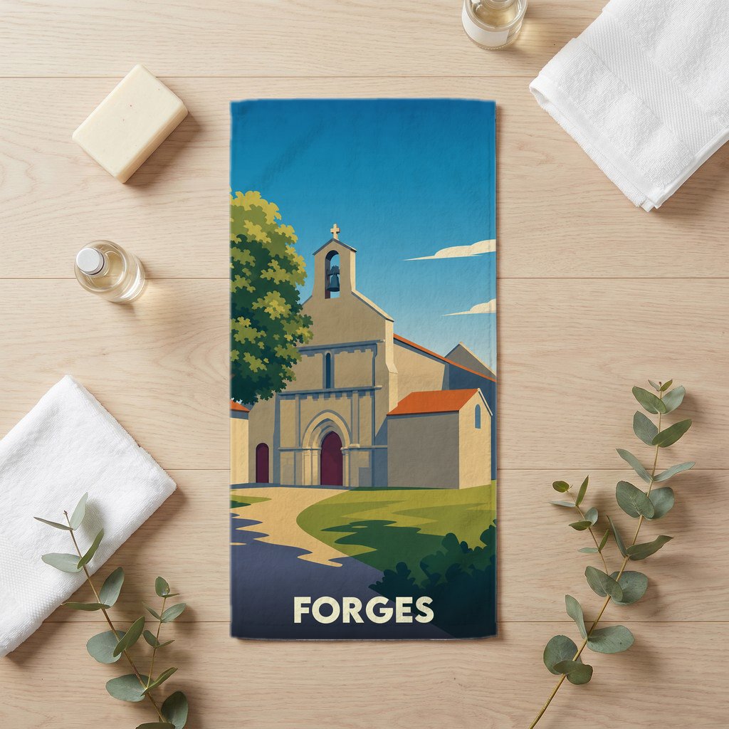 Serviette de bain 30 cm x 60 cm souvenir de Forges