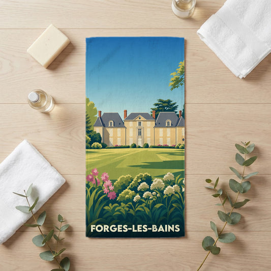 Serviette de bain 30 cm x 60 cm souvenir de Forges-les-Bains