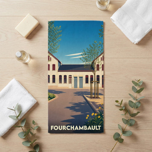 Serviette de bain 30 cm x 60 cm souvenir de Fourchambault