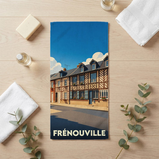Serviette de bain 30 cm x 60 cm souvenir de Frénouville
