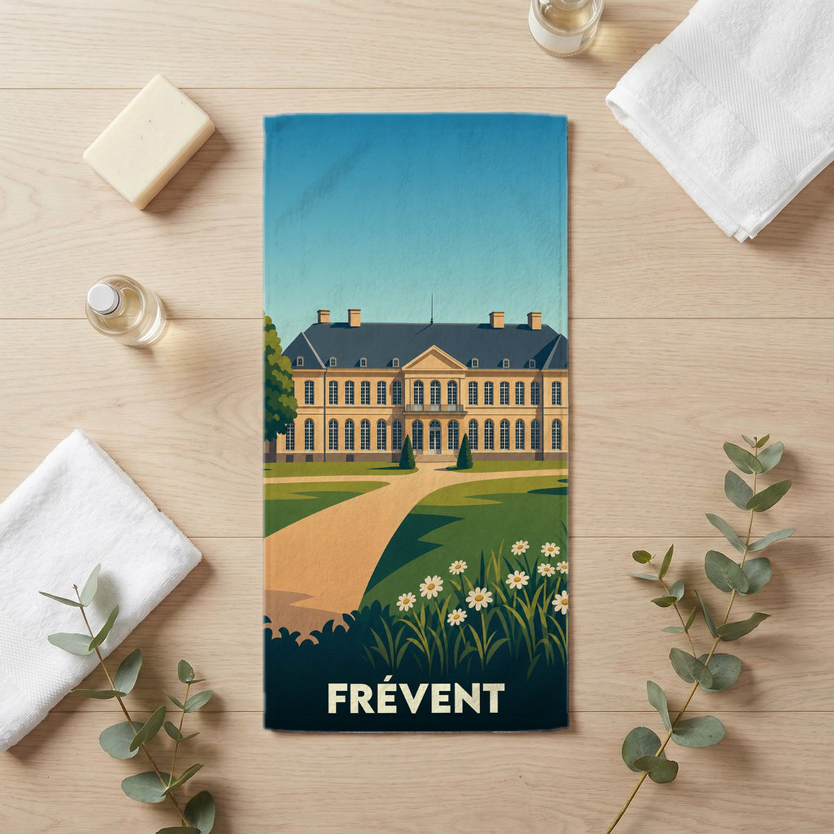 Serviette de bain 30 cm x 60 cm souvenir de Frévent