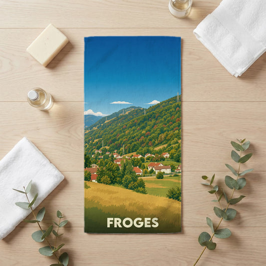 Serviette de bain 30 cm x 60 cm souvenir de Froges