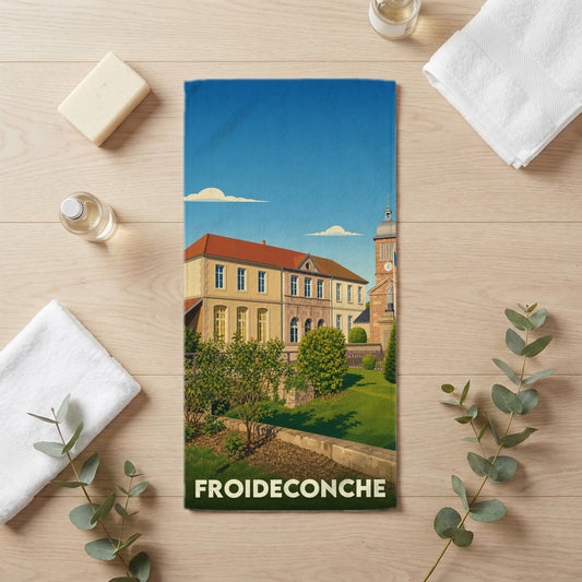 Serviette de bain 30 cm x 60 cm souvenir de Froideconche