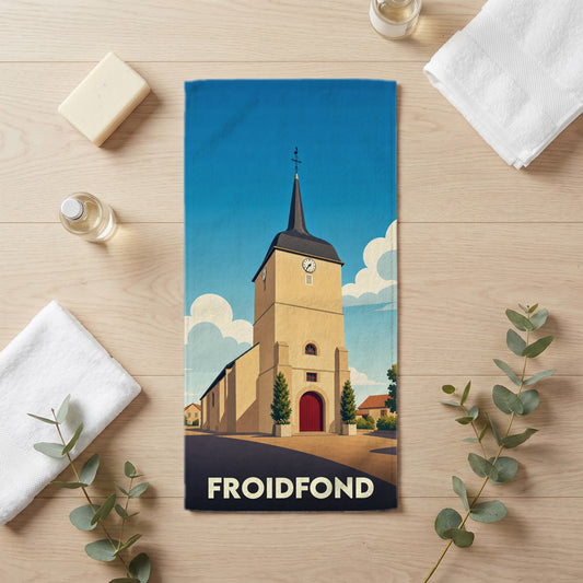 Serviette de bain 30 cm x 60 cm souvenir de Froidfond