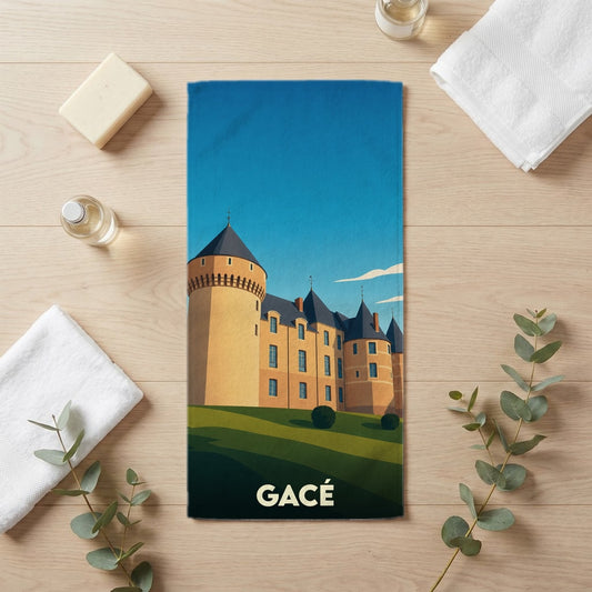 Serviette de bain 30 cm x 60 cm souvenir de Gacé