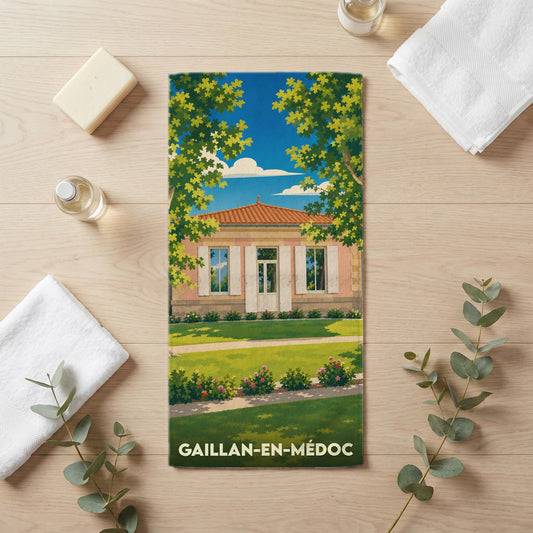 Serviette de bain 30 cm x 60 cm souvenir de Gaillan-en-Médoc