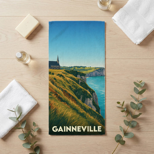 Serviette de bain 30 cm x 60 cm souvenir de Gainneville