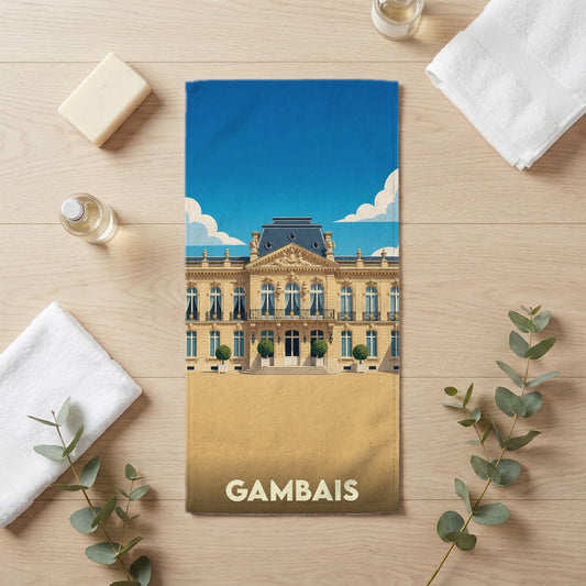 Serviette de bain 30 cm x 60 cm souvenir de Gambais