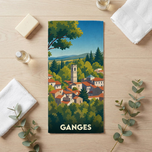 Serviette de bain 30 cm x 60 cm souvenir de Ganges