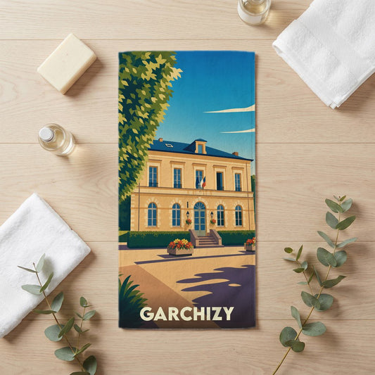 Serviette de bain 30 cm x 60 cm souvenir de Garchizy