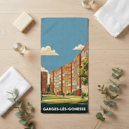 Serviette de bain 30 cm x 60 cm souvenir de Garges-lès-Gonesse