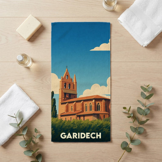 Serviette de bain 30 cm x 60 cm souvenir de Garidech