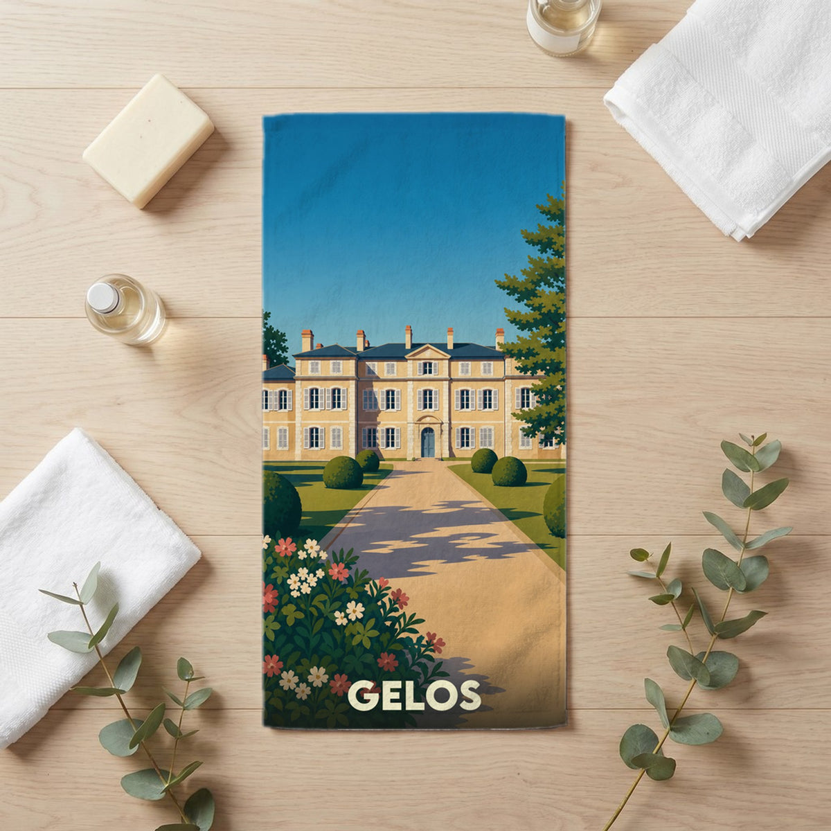 Serviette de bain 30 cm x 60 cm souvenir de Gelos