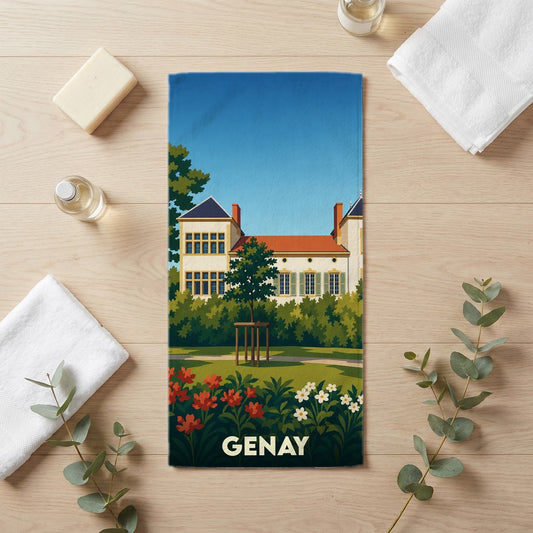 Serviette de bain 30 cm x 60 cm souvenir de Genay