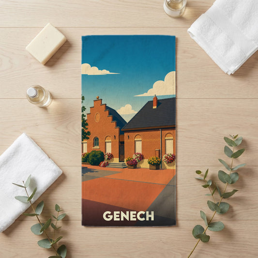 Serviette de bain 30 cm x 60 cm souvenir de Genech