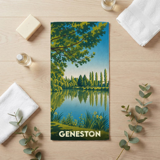 Serviette de bain 30 cm x 60 cm souvenir de Geneston