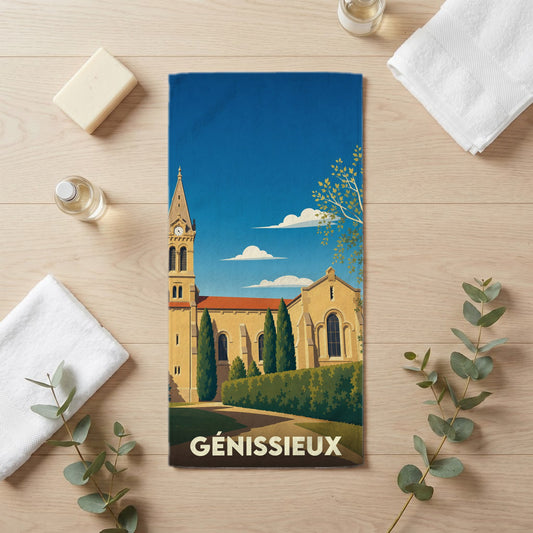 Serviette de bain 30 cm x 60 cm souvenir de Génissieux