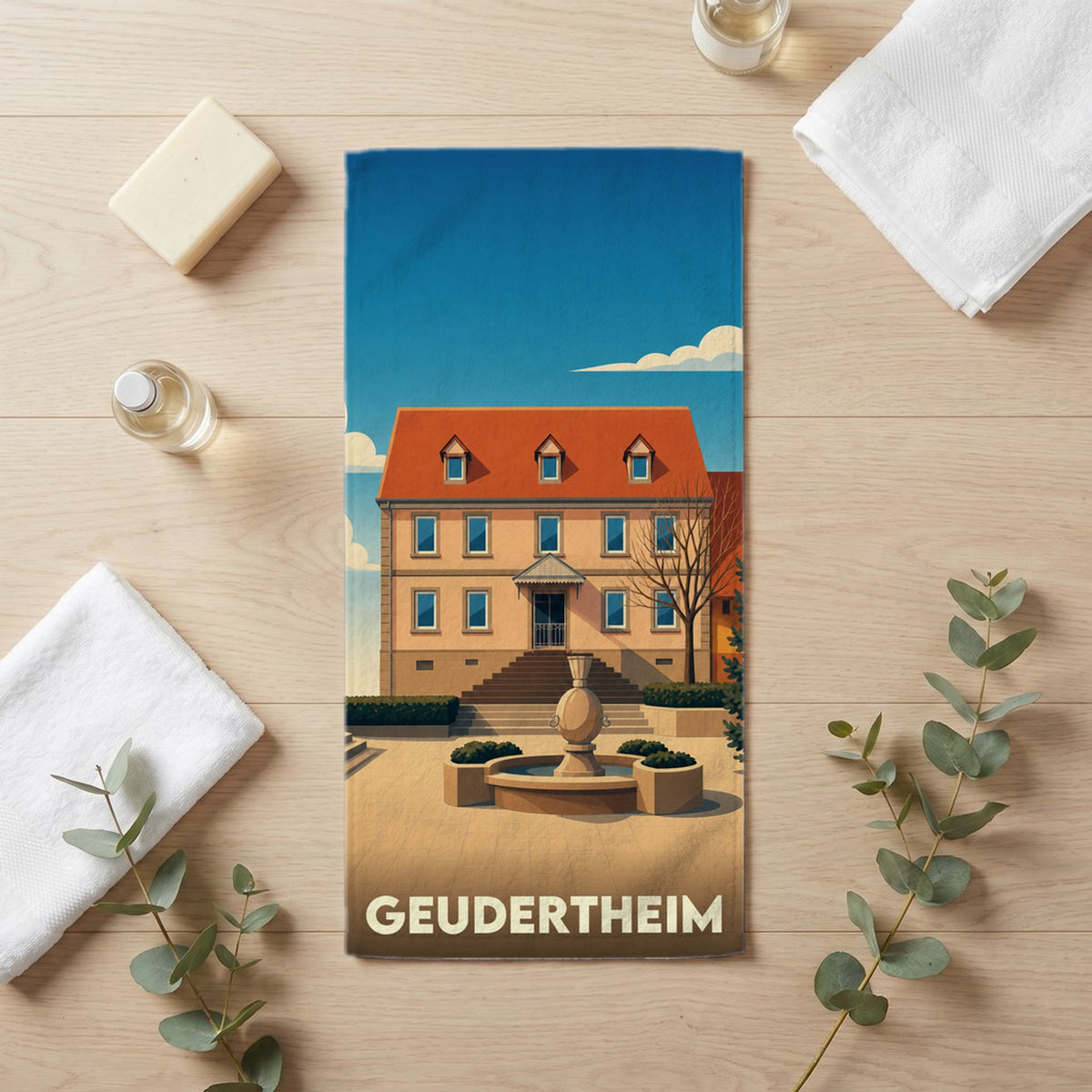 Serviette de bain 30 cm x 60 cm souvenir de Geudertheim