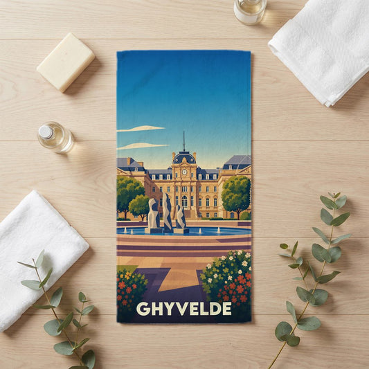 Serviette de bain 30 cm x 60 cm souvenir de Ghyvelde