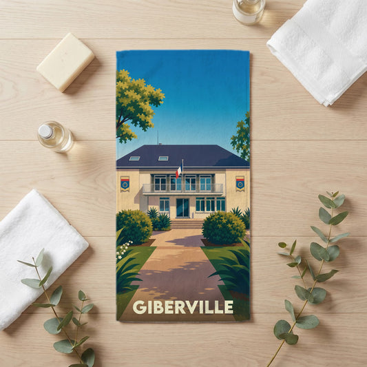 Serviette de bain 30 cm x 60 cm souvenir de Giberville