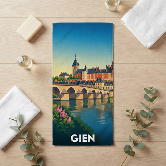 Serviette de bain 30 cm x 60 cm souvenir de Gien