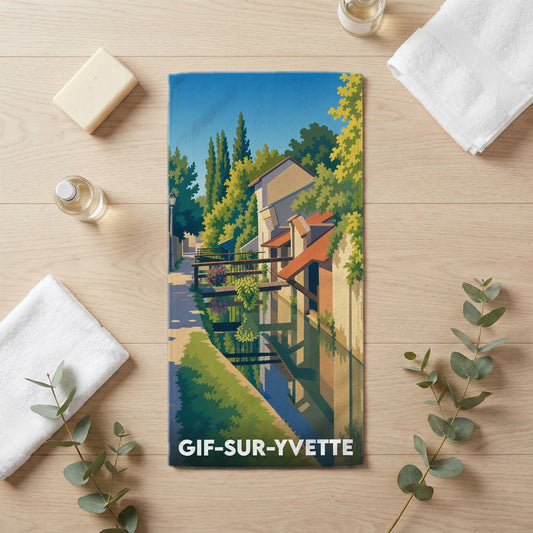 Serviette de bain 30 cm x 60 cm souvenir de Gif-sur-Yvette