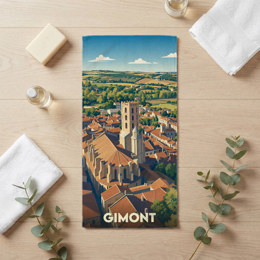 Serviette de bain 30 cm x 60 cm souvenir de Gimont