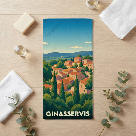 Serviette de bain 30 cm x 60 cm souvenir de Ginasservis