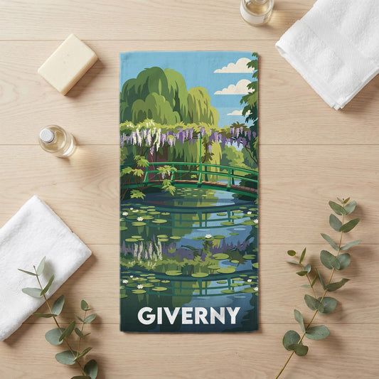 Serviette de bain 30 cm x 60 cm souvenir de Giverny